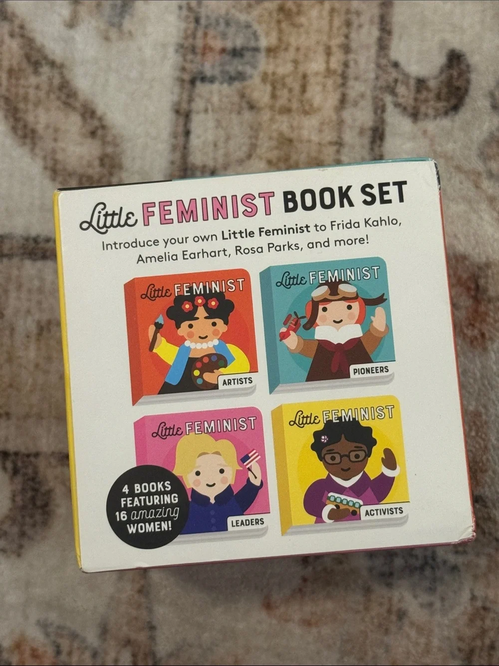 mudpuppy Little Feminist Board Book Set - Pink, Red, Yellow, Teal